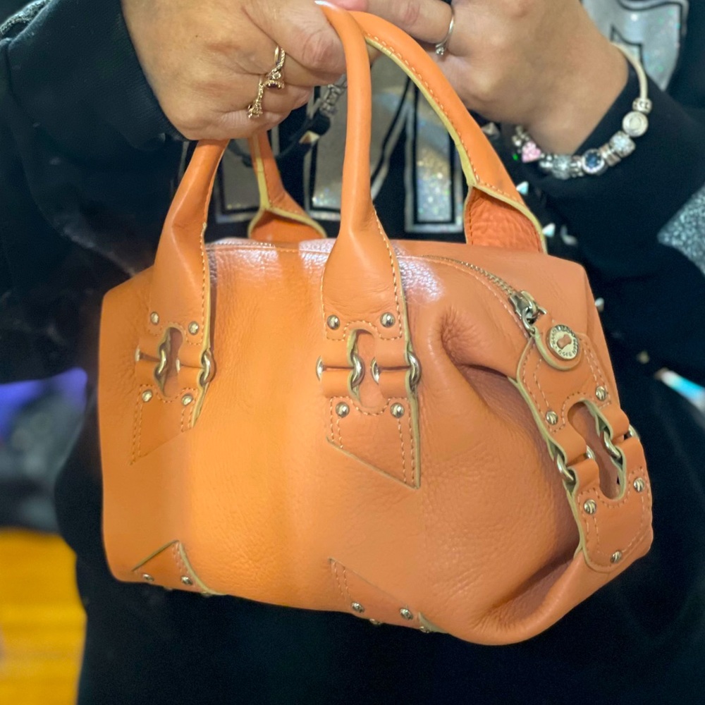 Tangerine orange 🍊 little leather bag